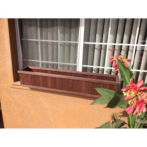 Best Redwood Window Planter Box 48 in Heart Stain