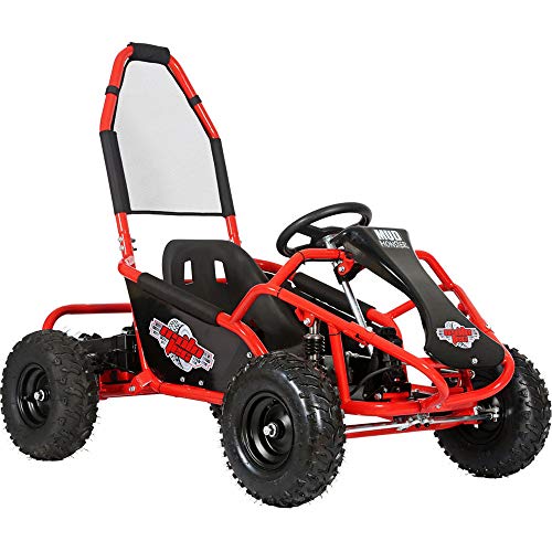 MotoTec Mud Monster Kids Electric Go Kart 48v 1000w Full Suspension Red