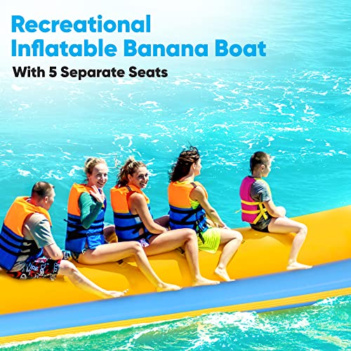 SereneLife Jovial 5-Person Inflatable Banana Boat Yellow