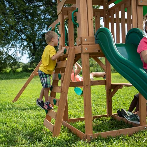 Backyard Discovery Belmont Cedar Wood Playset Swing Set Green