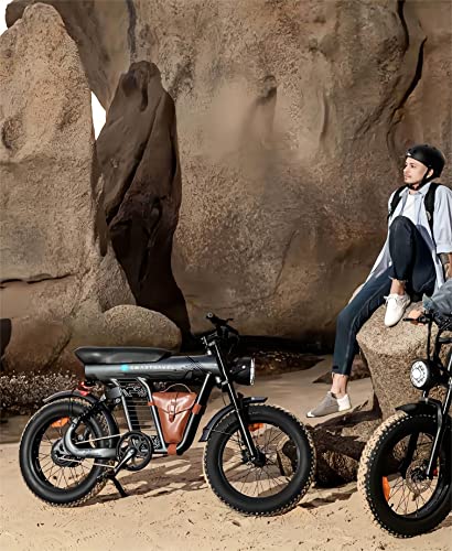 SMARTRAVEL Electric Bike with 1200W Brushless Motor, 32MPH, 20Ah Removable Battery, 20" Fat Tire, Front/Rear Turn Signals, Travel Bag, Matte Black