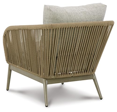 Signature Design by Ashley Swiss Valley Outdoor Lounge Chair Set of 2 Light Brown & Light Gray