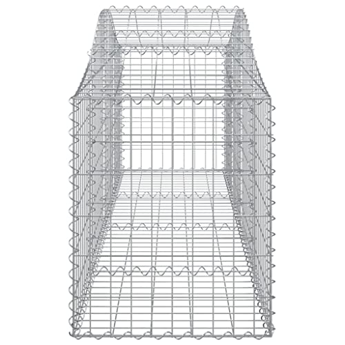Arched Gabion Baskets 4 pcs 78.7"x19.7"x23.6"/31.5" Galvanized Iron - Outdoor & Indoor Self-Watering Planters, White/Black/Others