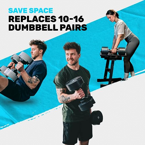 Bells of Steel Adjustable Dumbbells Set - NUOBELL Dumbbells Adjustable Weight Set 5-50 lb Pink