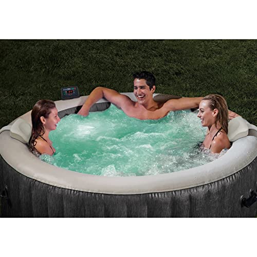 Intex PureSpa Plus Inflatable Bubble Jet Hot Tub Gray
