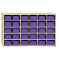 Contender Kids 30-Cubby Storage Cabinet with Purple Bins