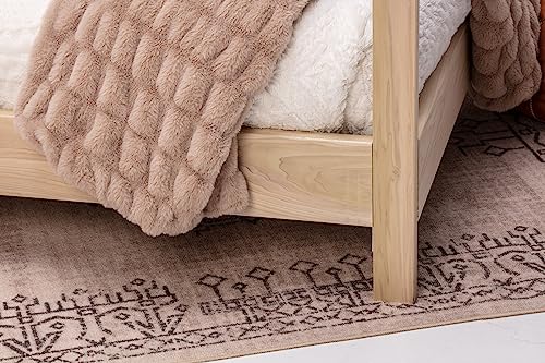 American Furniture Classics Full Canopy Bed with Raised Platform Unfinished Poplar