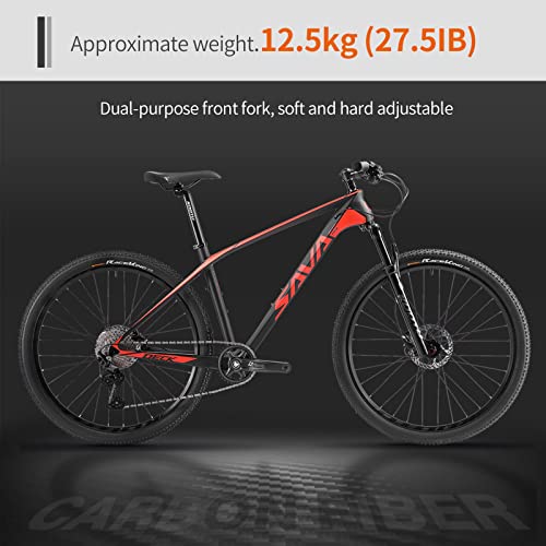 SAVADECK Carbon Fiber Mountain Bike 27.5x17 Black Blue