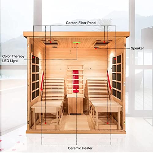 AURGOD Far Infrared Wooden Sauna Room 2-Person Indoor Sauna (Hemlock)