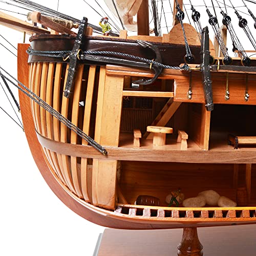 Old Modern Handicrafts Premium HMS Endeavour Model Ship Brown