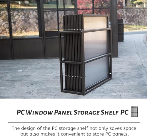 ANTSKU 12x14FT Outdoor Permanent Wall Mounted Sunroom with Detachable Polycarbonate Windows, Aluminum Gazebo, Dark Brown