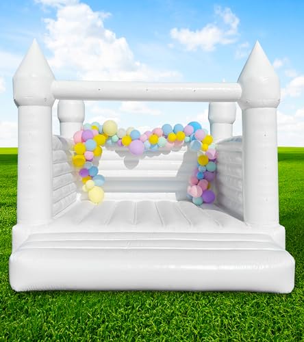 WARSUN Inflatable White Bounce House Castle 13x12x10FT with Blower