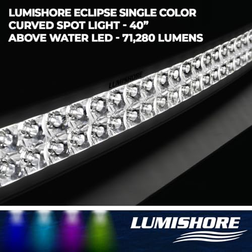 Lumishore 40 Inch LED Waterproof Spotlight White Light Bar