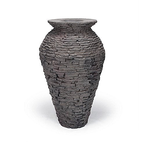 Aquascape Stacked Slate Urn Landscape Fountain Kit Medium Dark Gray