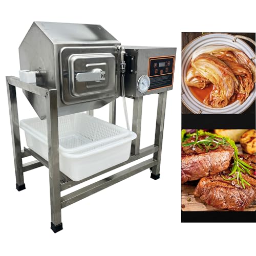 LGXEnzhuo 110V 32L Electric Vacuum Pump Meat Vegetable Tumbler Marinator Stainless Steel Silver