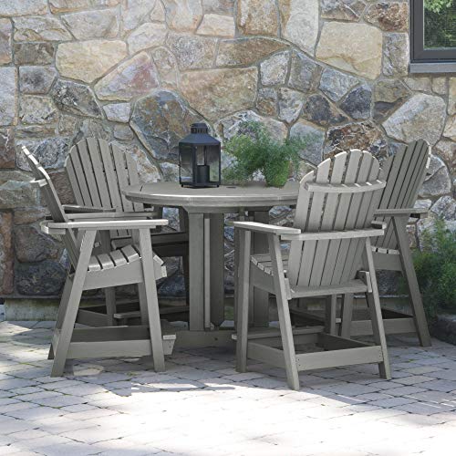 Highwood Hamilton 5 Piece Round Counter Height Dining Set Coastal Teak