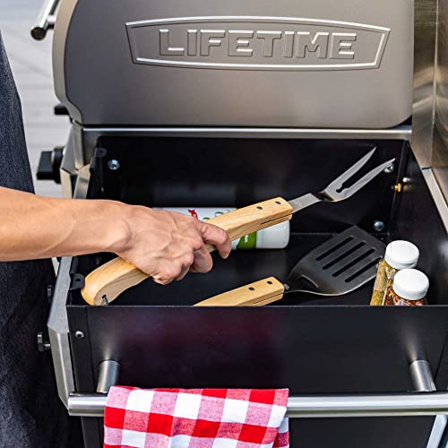 Lifetime Gas Grill and Wood Pellet Smoker Combo with WiFi and Bluetooth Control Black & Silver