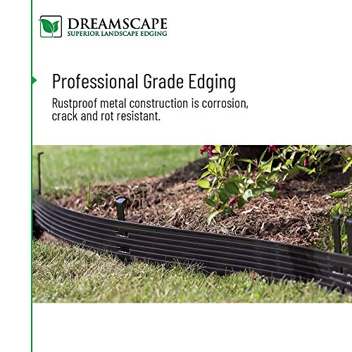 Dreamscape PRO Aluminum Landscape Edging - Easy Install Professional Landscaping Border - 80ft Total - Mill Finish (Natural Aluminum)