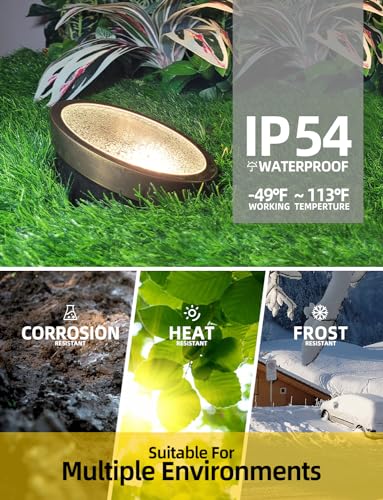 COLOER In-Ground Well Lights LED Outdoor Low Voltage Landscape Lighting 12-Pack 301B
