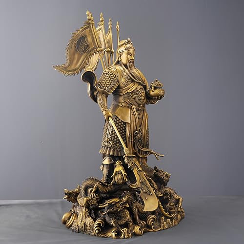 FENGSHUI-CAISHEN Guan Yu Statue Brass 41 Inch