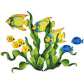 Artistry in Mosaics Ceramic Swimming Pool Mosaic Fish Group in Seagrass (35" x 48")