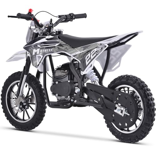 MotoTec 50cc Demon Kids Gas Dirt Bike 2-Stroke White
