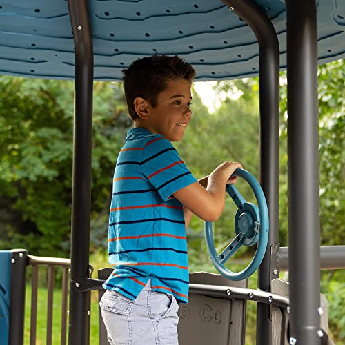 Lifetime Adventure Castle Swing Set Playset with Tube Slide Blue