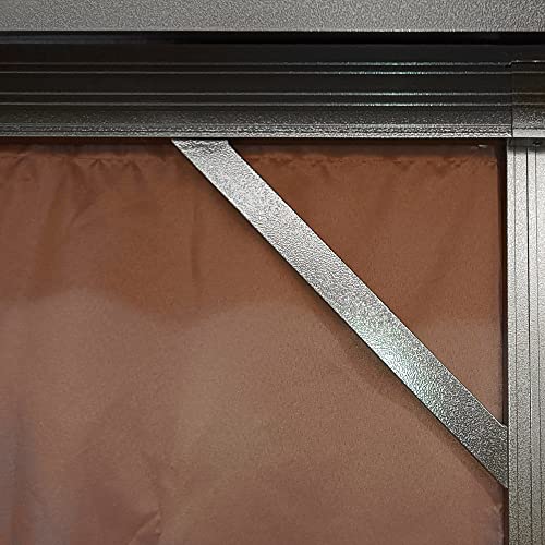 Outsunny 10' x 10' Hardtop Gazebo with Curtains and Netting Coffee Brown