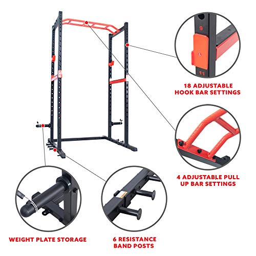Sunny Health & Fitness Power Zone Strength Rack Power Cage - SF-XF9925 Black