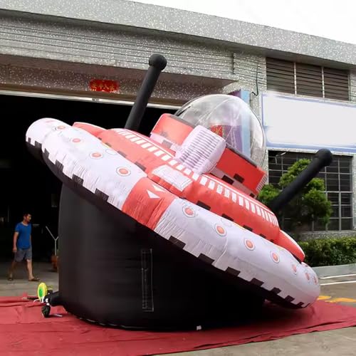 HOAELOS Inflatable UFO Courtyard Lawn Decoration Space Party Themed 9.8 Feet Style A