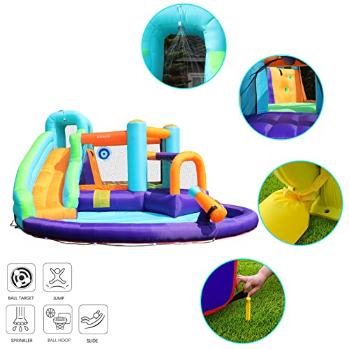 AirMyFun Inflatable Water Slide & Bouncy House Orange