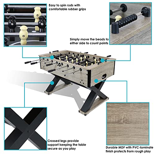 Sunnydaze Delano 54.5-Inch Foosball Table Gray