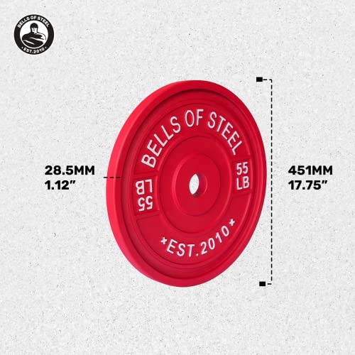 Bells of Steel Calibrated Machined Iron Weight Plates 55 lb Pair Black