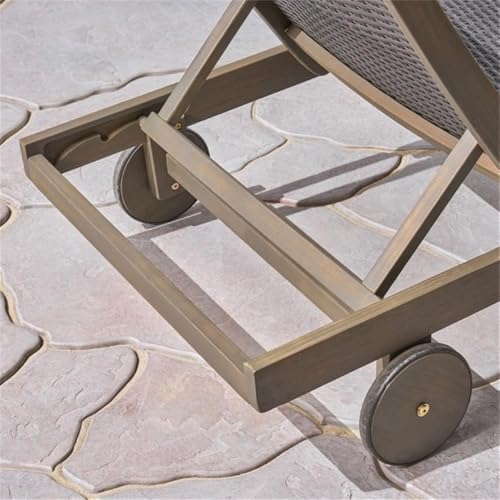 Noble House Banzai Outdoor Wicker and Wood Chaise Lounge Set of 4 Gray