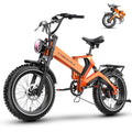 Cybervelo EK6 Max 2.0 Electric Bike 2200W 25Ah 20" Fat Tire Orange