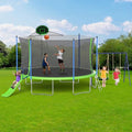 Skepphlay 12FT Outdoor Trampoline Set with Basketball Hoop Green