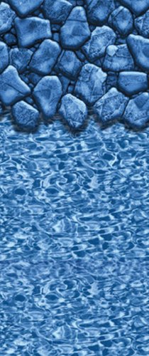 Wilbar Oval Above-Ground Swimming Pool 12x24ft | 48-Inch Height | Boulder Swirl Liner | Blue