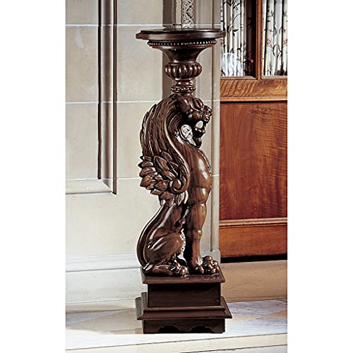 Design Toscano English Griffin Pedestal Plant Stand Cherry