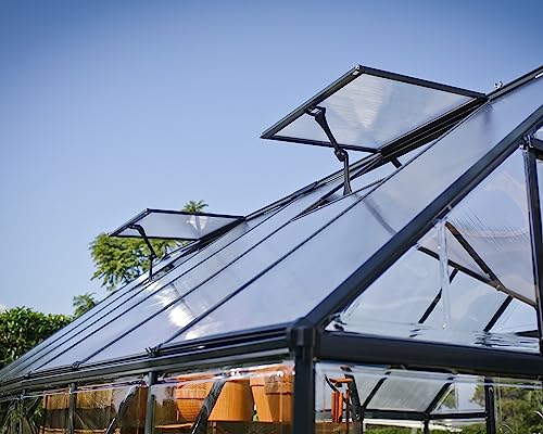 Palram Canopia 12x10 Garden Solarium Greenhouse Charcoal Gray