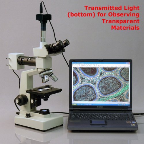 AmScope Digital Trinocular Metallurgical Microscope 40X-2000X with 5MP Camera
