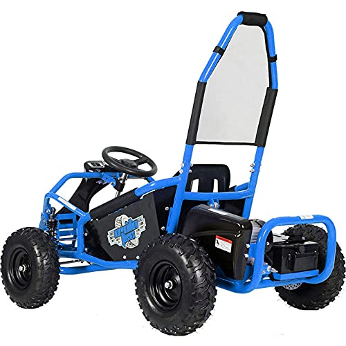 MotoTec Mud Monster Kids Electric Go Kart 48v 1000w Full Suspension Blue