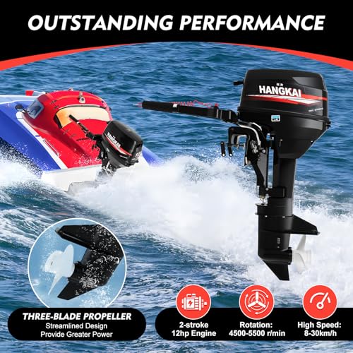 TBVECHI 2 Stroke 12HP Outboard Motor Marine Boat Engine Water Cooling