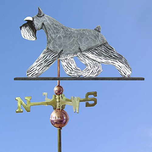 Schnauzer Miniature Hand Carved & Painted Weathervane Salt/Pepper 32 Inch