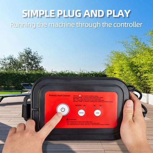 PioneerWorks Robotic Pool Vacuum Cleaner 130W Wall Climbing Red