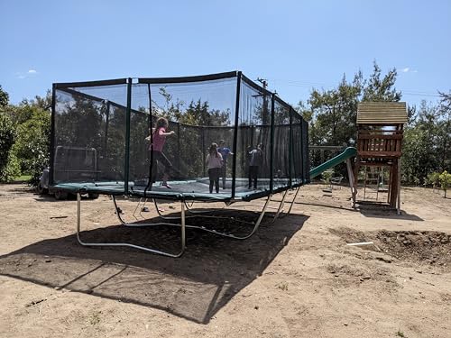 Galactic Xtreme Outdoor Rectangle Trampoline 10x23 Ft with Net Enclosure Black and Green
