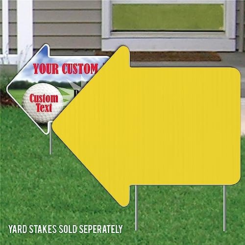 VictoryStore 22-Inch Blank Arrow Yard Signs Waterproof Yellow 150 Pack