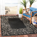 Safavieh Courtyard Collection Area Rug 6'7" x 9'6" Black/Beige