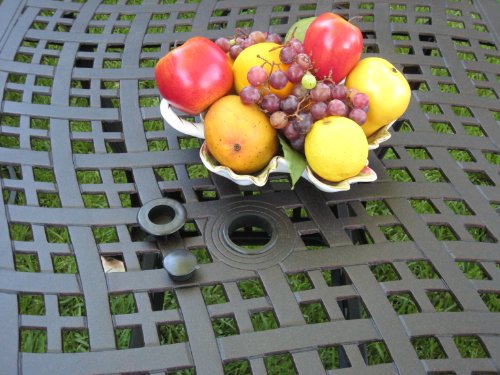 Dining Set 7-Piece Outdoor Cast Aluminum Patio Furniture Brown