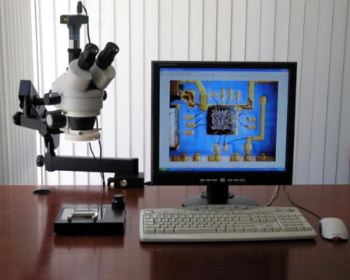 AmScope Digital Trinocular Stereo Zoom Microscope 3.5X-90X Black