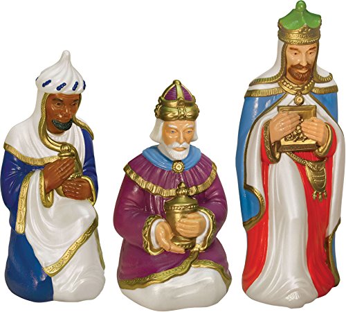 General Foam Plastics Nativity Scene Three Plastic Wiseman Set with Light White